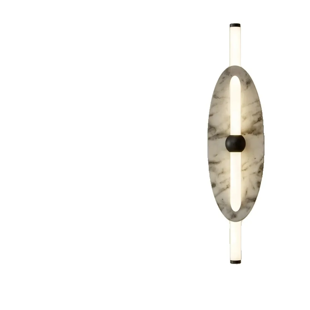 Applique murale marbre et cuivre LED Dia 11cm blanc chaud chic
