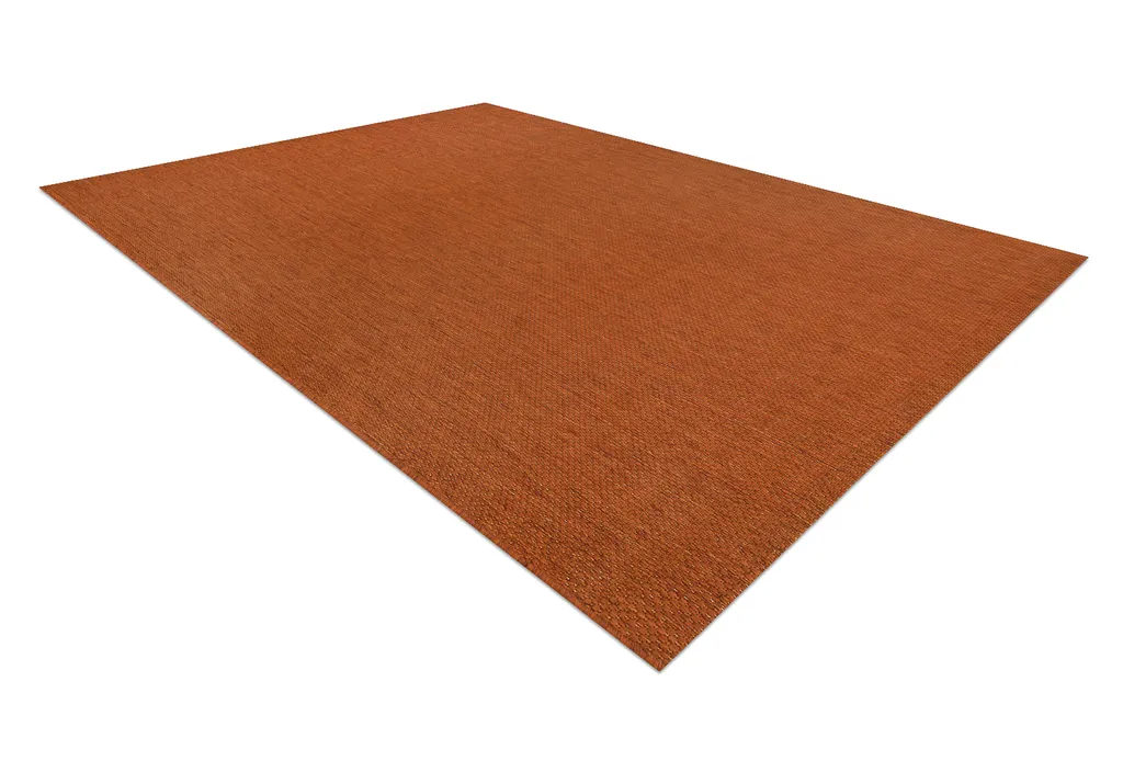 Tapis de salon tissé plat effet sisal orange 120x170 cm modèle Flat