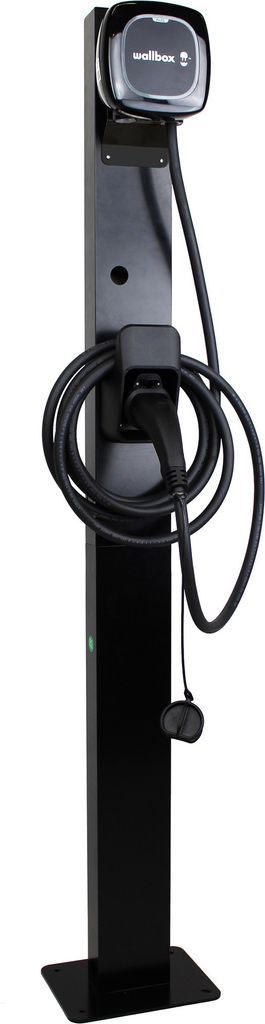 Wallbox Standfuß für Pulsar Plus – Metall-Montagepfosten für 1 Ladestation, wetterfest & pulverbeschichtet, 149 cm Höhe, schwarz
