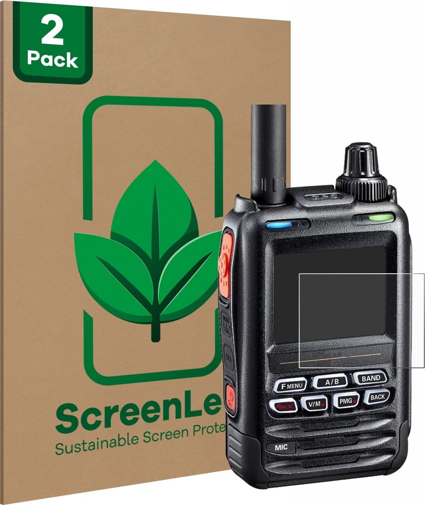 2x ScreenLeaf Schutzfolie für Yaesu FT-5DE/DR nachhaltiger Displayschutz Display Schutz Folie Klar Transparent