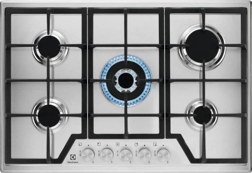Plaque de cuisson gaz Electrolux KGS7536SX, 5 foyers, 74,4 Image du produit 