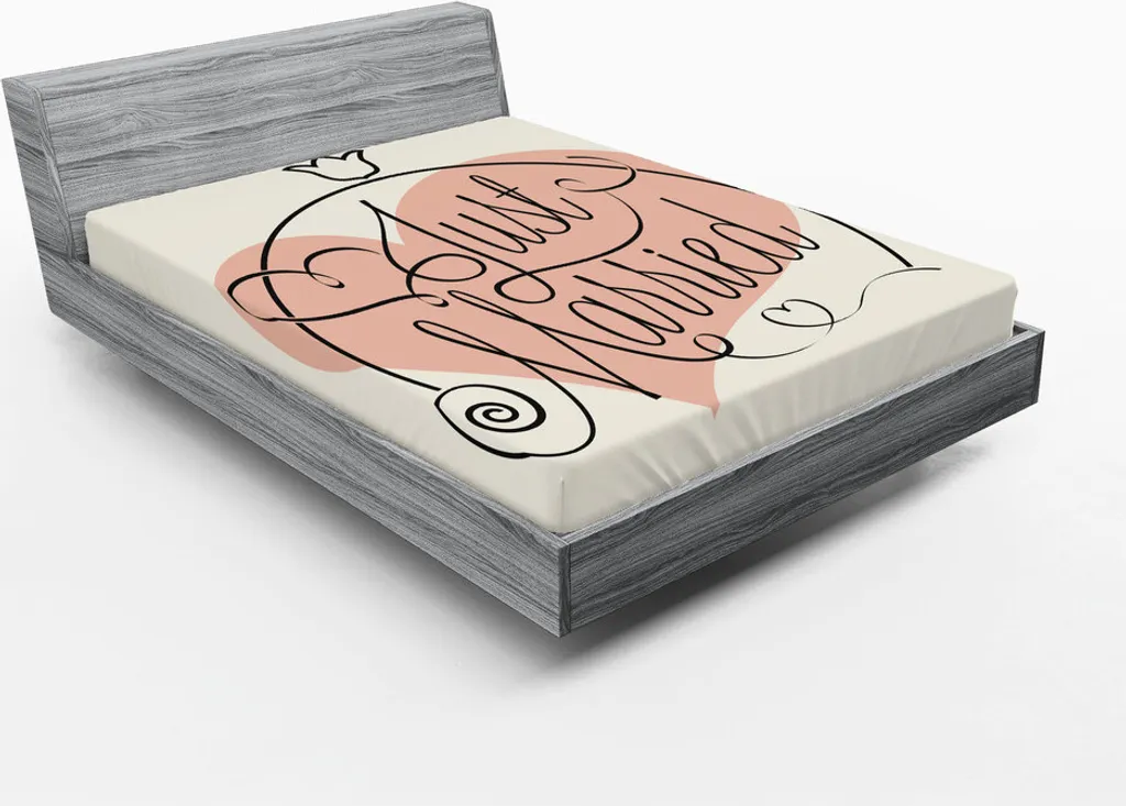 Lenzuolo 180x200 Just Married ABAKUHAUS | Fiori e Cuori Rosa