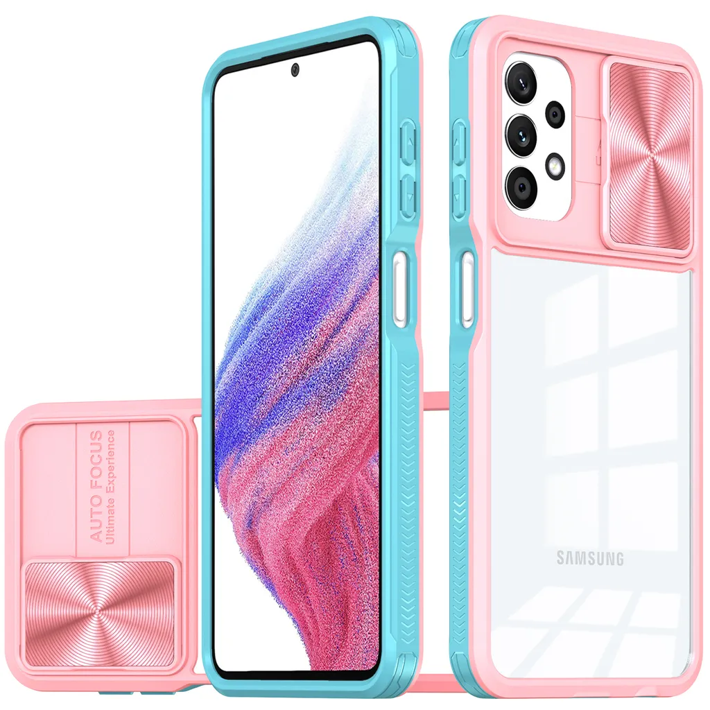 Custodia Protettiva Samsung A73 5G con Slide Camera | Hybrid TPU Rosa