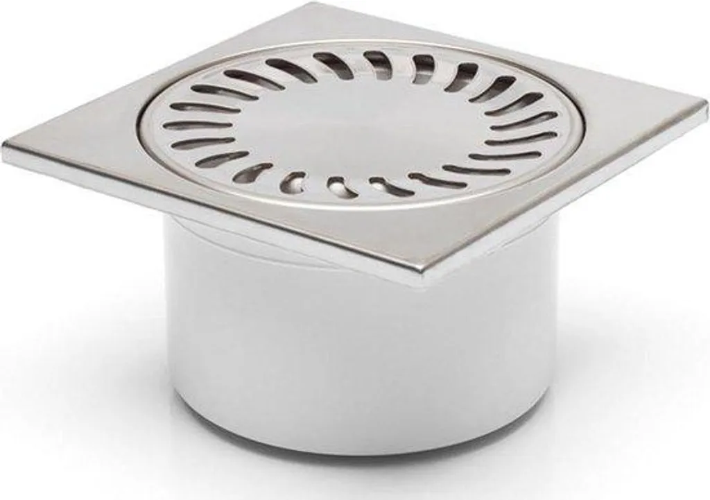 Siphon inox 150 x 150 mm anti-corrosion DN 50 pour douche à l'italienne
