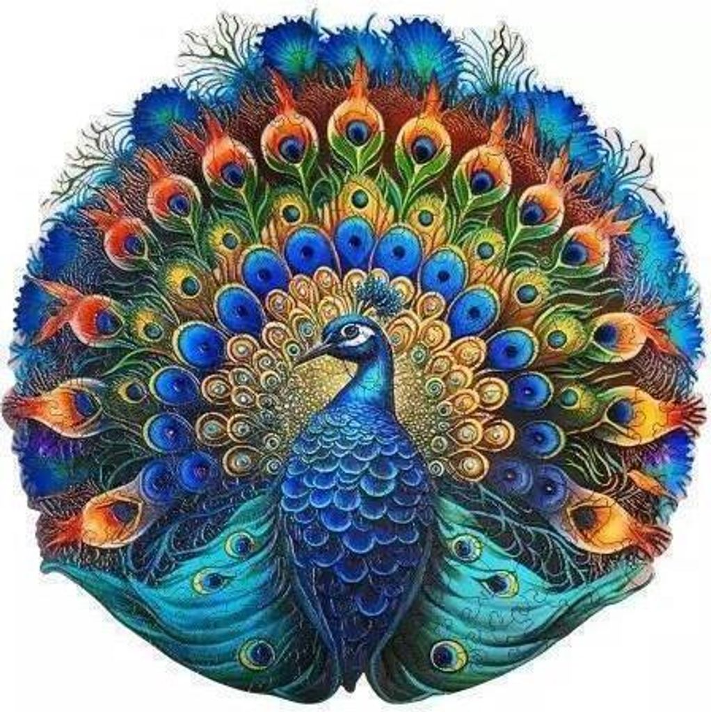 Escape Welt Pfau 32 x 32 cm 300 Teile Holz-Puzzle