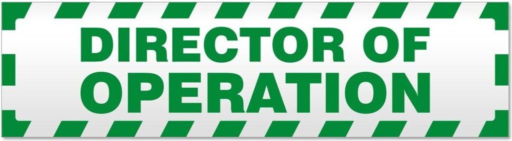 Director of Operation gestreift - Hinweis Aufkleber Sticker für Auto, Kfz, Fahrrad, PKW, LKWGrün - 30 x 8 cmDirector of Operation gestreift - Hin...