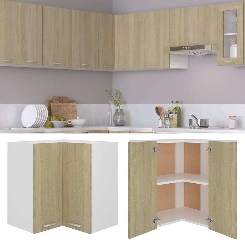 vidaXL Pensile ad angolo Lyon Sonoma rovere 57x57x60 cm Immagine del prodotto 