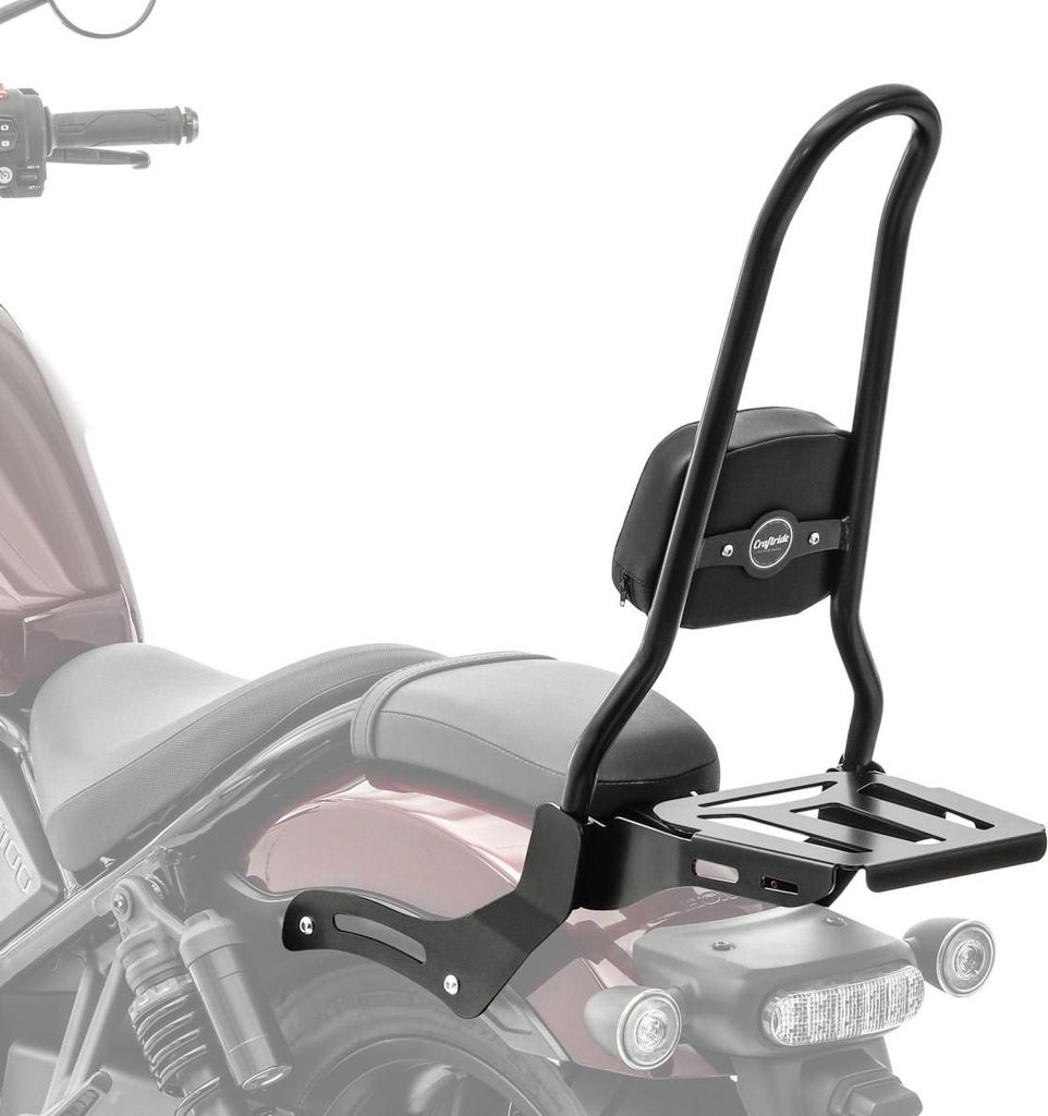 Sissy Bar XL3 für Honda Rebel 1100 21-25 mit Gepäckträger schwarz