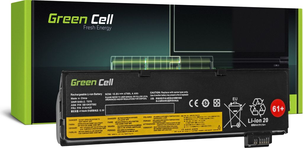 Green Cell Laptop Akku für Lenovo ThinkPad T470 T570 P51S Produktbild 