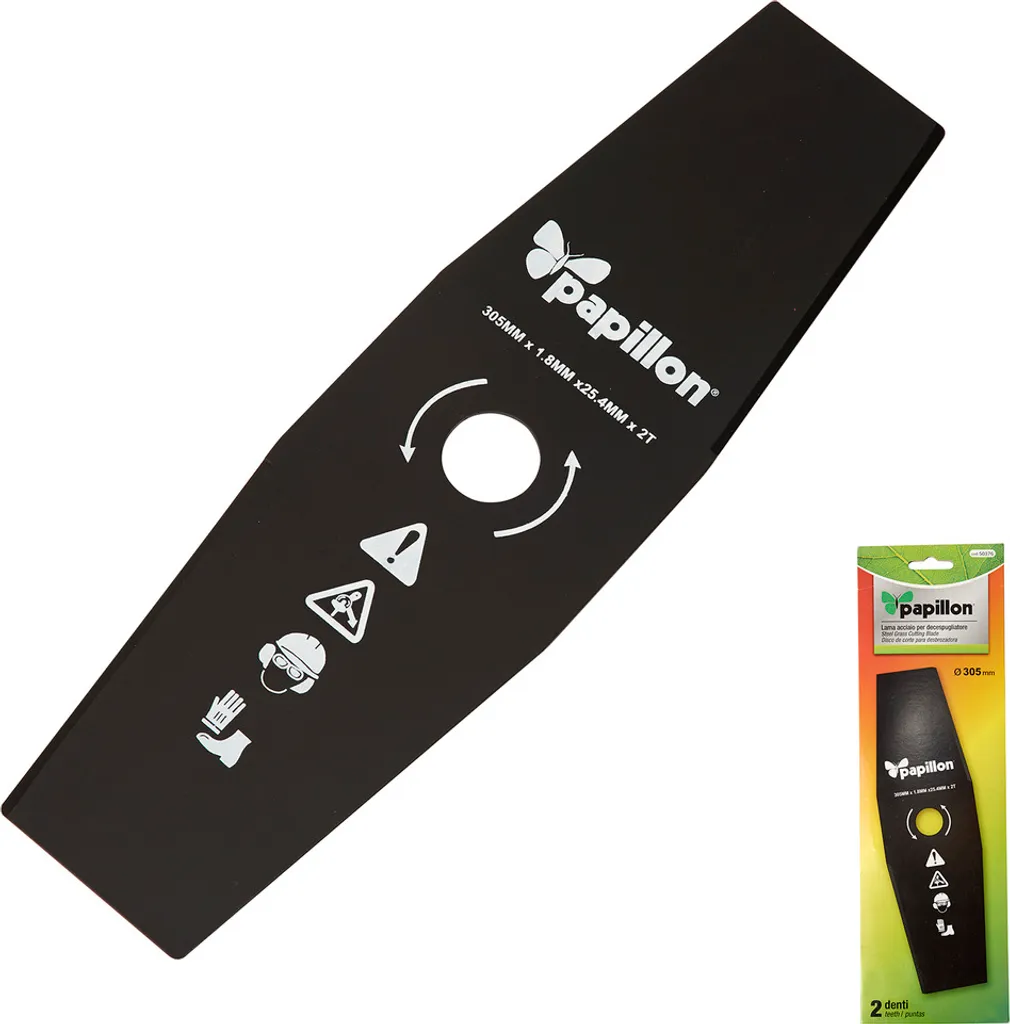 Lama Decespugliatore Acciaio Papillon 305 mm - Doppia Punta Curva