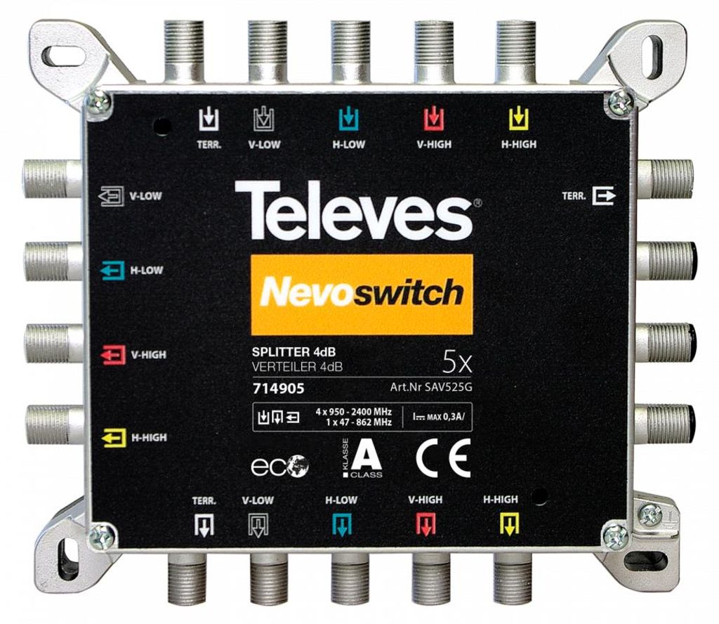 Televes 5x2-fach Guss-Verteiler SAV525G NEVO VD:4-6dB Produktbild 