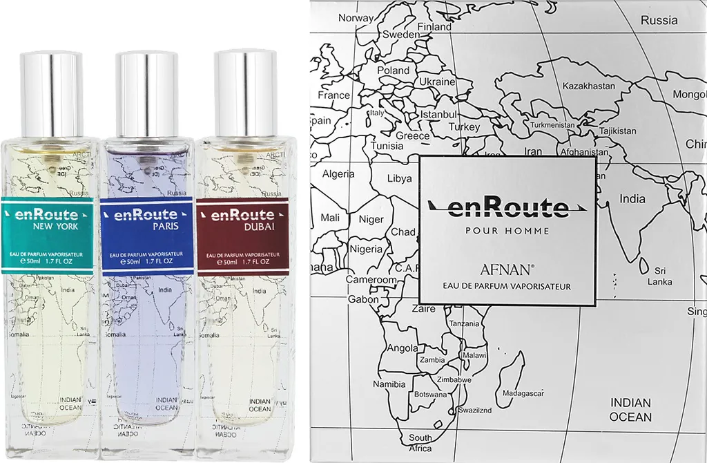 Coffret Parfum Voyage Afnan Enroute 50ml pour Homme Actif - 3 Fragrances