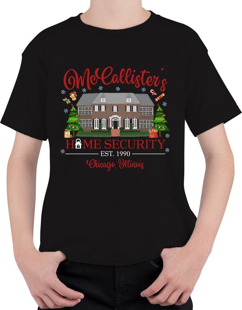 McCallister's Home Security Chicago Illinois - Weihnachten Christmas Xmas Uni Kinder T-Shirt, Schwarz, 104