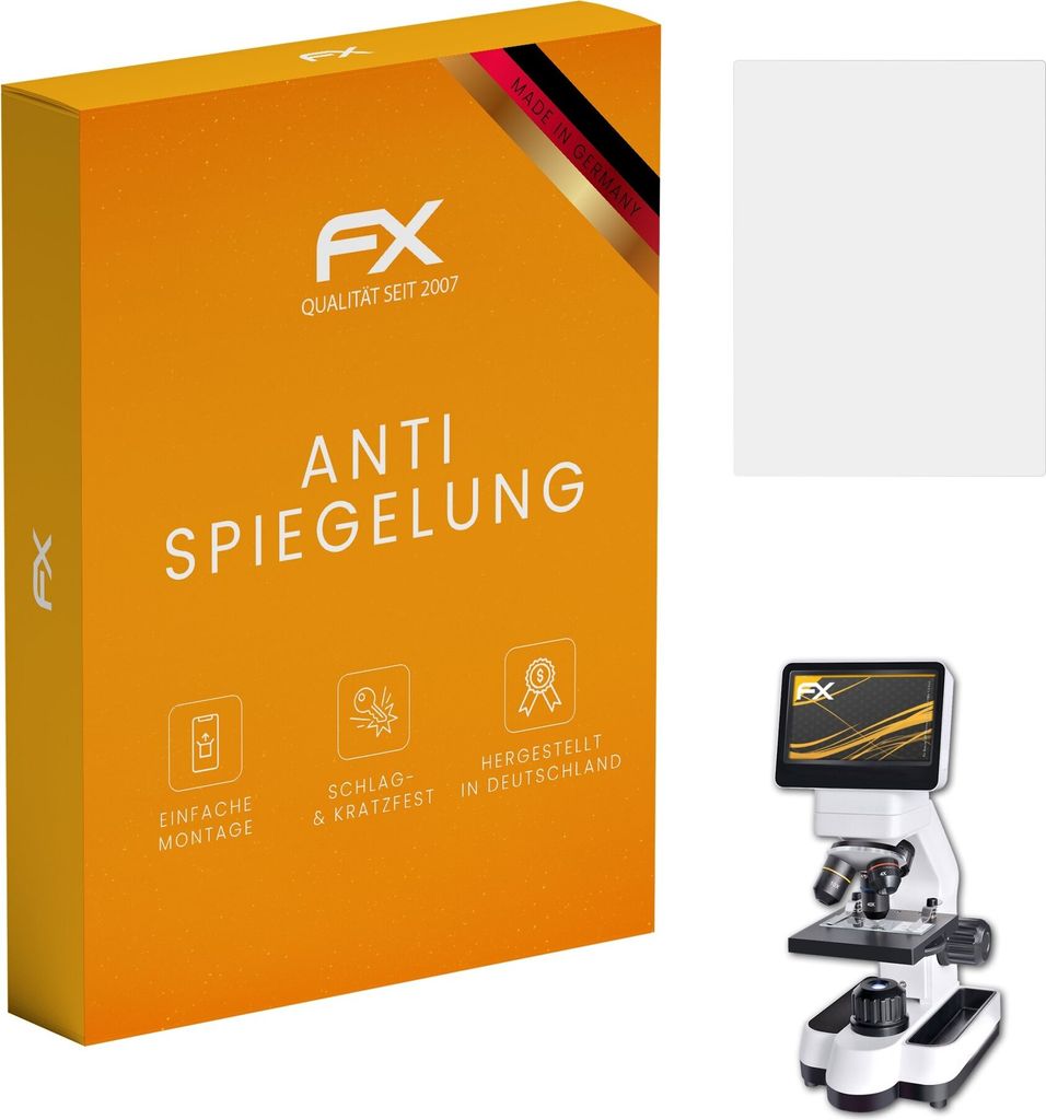atFoliX FX-Antireflex 3x Schutzfolie kompatibel mit Bresser LCD-Microscope Touch 40-1400x (4.3 Inch) Displayfolie