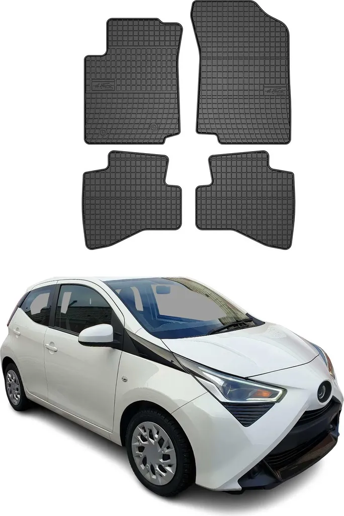 Tappetini All-Weather Toyota Aygo 2014-2022 TPE Nero 4 Pezzi