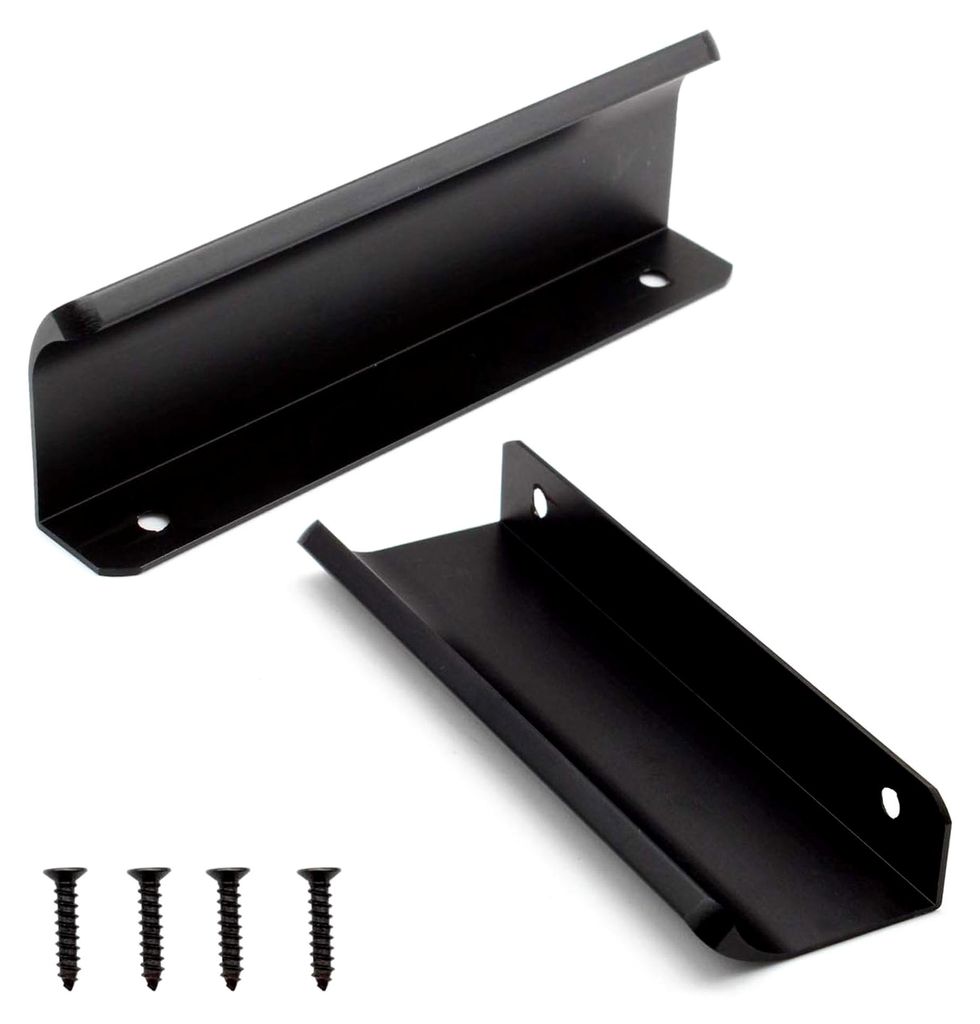 S-H KINHARD 2 Stück Schwarze Möbelgriffe, 120 mm Verdeckte Griffe, Moderne Schubladengriffe für Schränke und Schubladen
