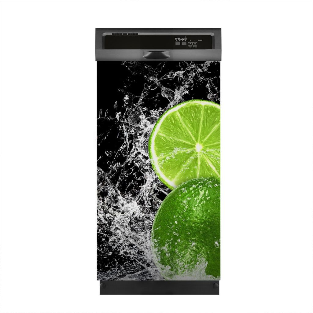 Magnete Dekorative 45x80 cm Küche Magnetmatte Spülmaschine - Limette und Wasserspritzer