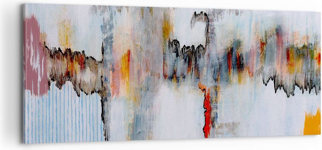 Bild auf Leinwand - Leinwandbild - Abstraktion modern - 100x40cm - Wand Bild - Wanddeko - Leinwanddruck - Bilder - Kunstdruck - Wanddekoration - Le...