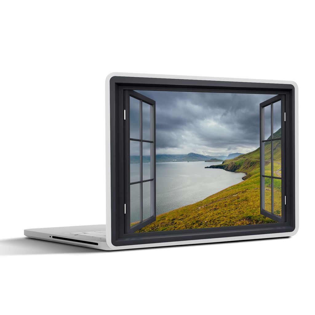 MuchoWow Laptop Aufkleber Sticker Cover Aussicht - Natur - See 36.5x27.5 cm - Laptop-Sticker