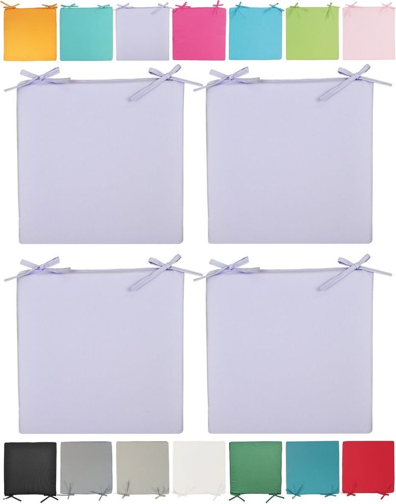 JACK Outdoor Stuhlkissen 40x40cm Lounge Kissen Auflage Wasserfest Sitzkissen Garten Lotus Effekt, Farbe:Flieder, Stückzahl:4x