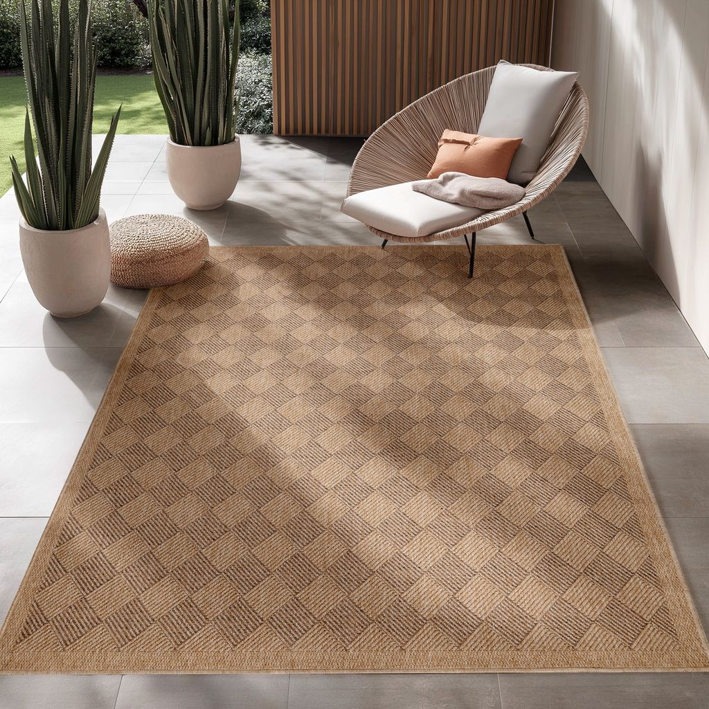 Outdoor Teppich Vintage Design Teppiche im Vintage-Stil Küche Balkon Terrasse Garten Picknick Größe: 120 cm x 170 cm , Farbe : Natur-3