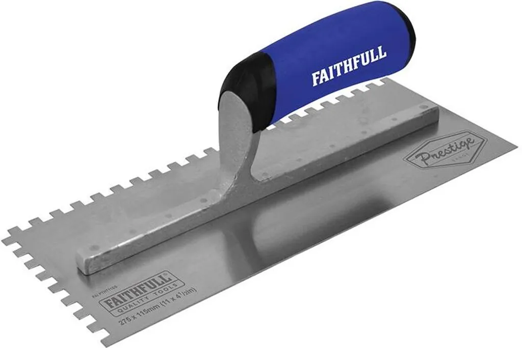 Faithfull Prestige Spatule à Dents 275x115mm - Peigne à Colle en Acier