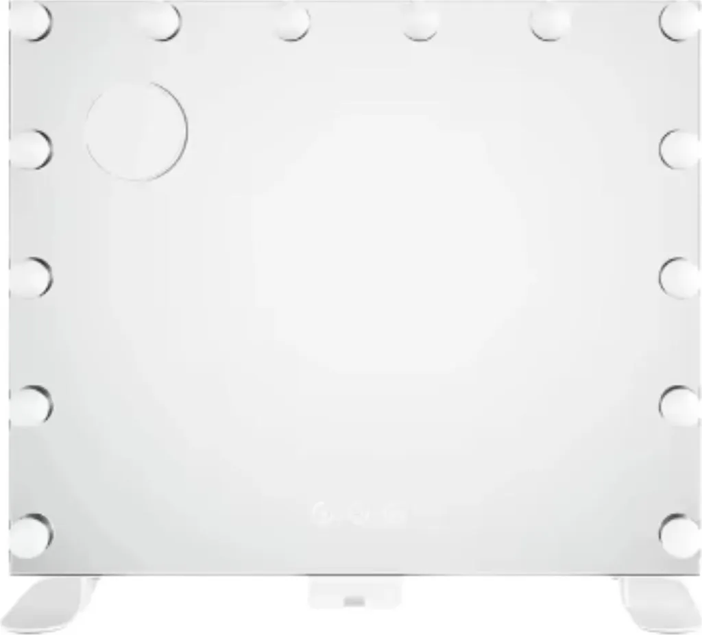 Miroir Hollywood blanc 60x50cm avec 14 ampoules LED réglables