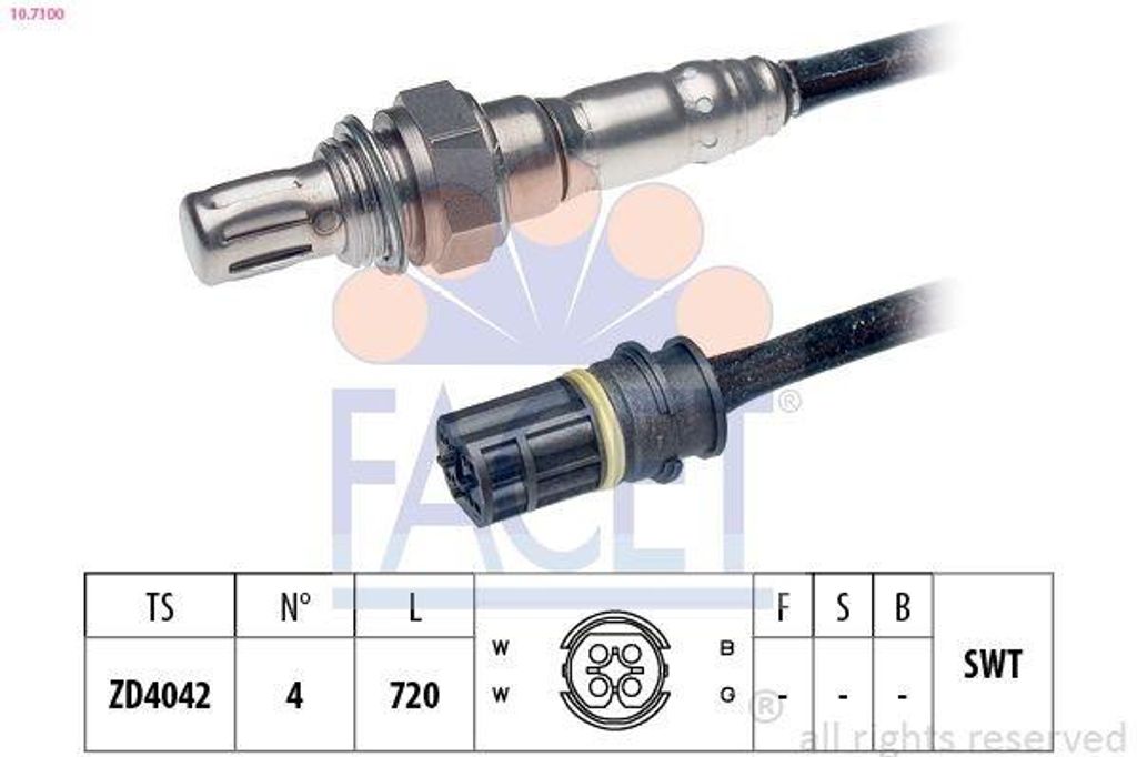 FACET Lambdasonde passend für MERCEDES-BENZ SLK (R170) Fingersonde 720mm 10.7100