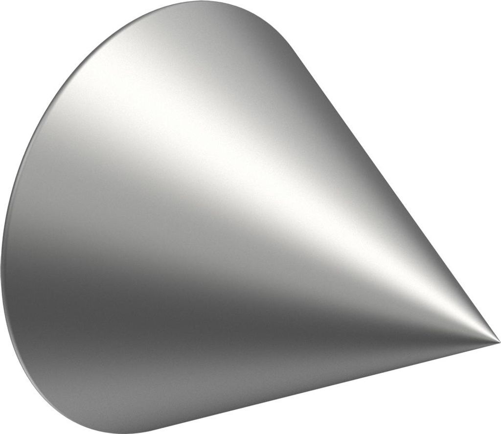 Interdeco Endstücke / Zierabschlüsse für Gardinenstangen mit 16/13 mm Ø Silbergrau, Typ Cone (Kegel), Pack. 2 Stück