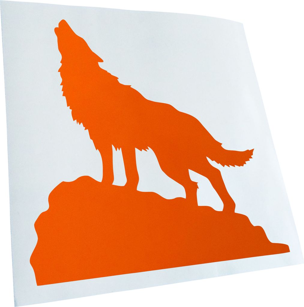 Kiwistar - Autoaufkleber - Heulender Wolf auf Fels Heckscheibe - Aufkleber für Auto Kfz Fahrrad, LKW, Truck Mofa