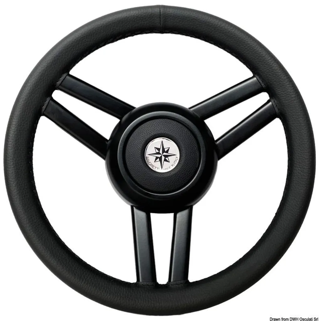 Volant de Pilotage Black Ghost pour Console de Bateau et Semi-rigide Noir