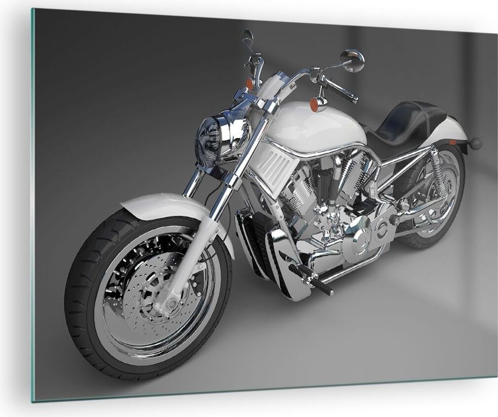 Bilder auf glas - Motorrad Geschwindigkeit Motor - 70x50cm - Glasbilder - Wandbilder - Kunstdruck - zum Aufhängen bereit - Wanddekoration aus Glas...