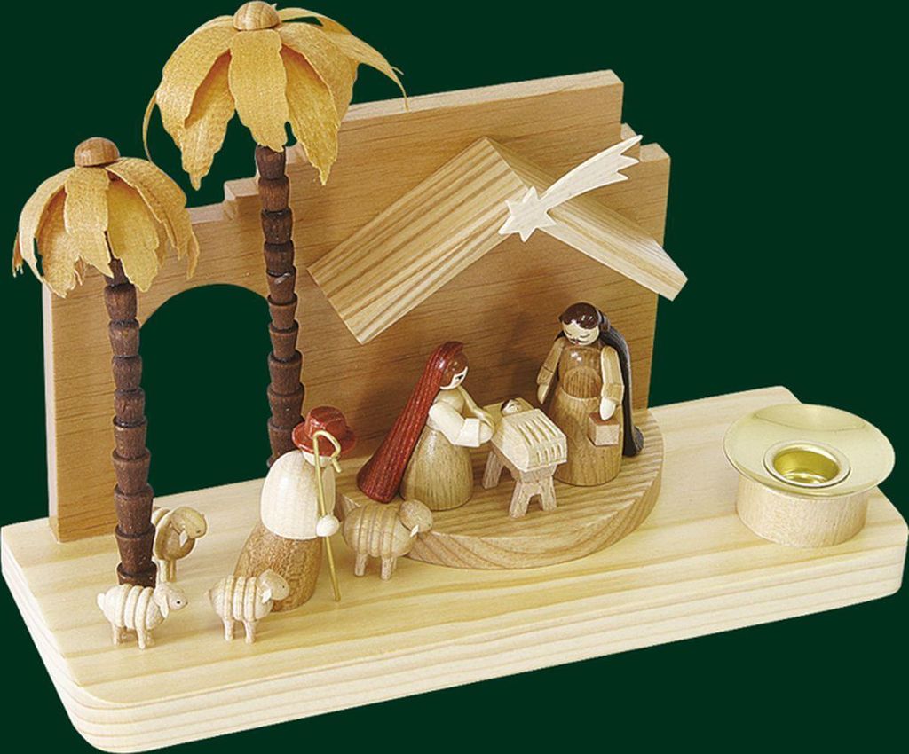 Kerzenhalter Christi Geburt natur Höhe= 14cm NEU