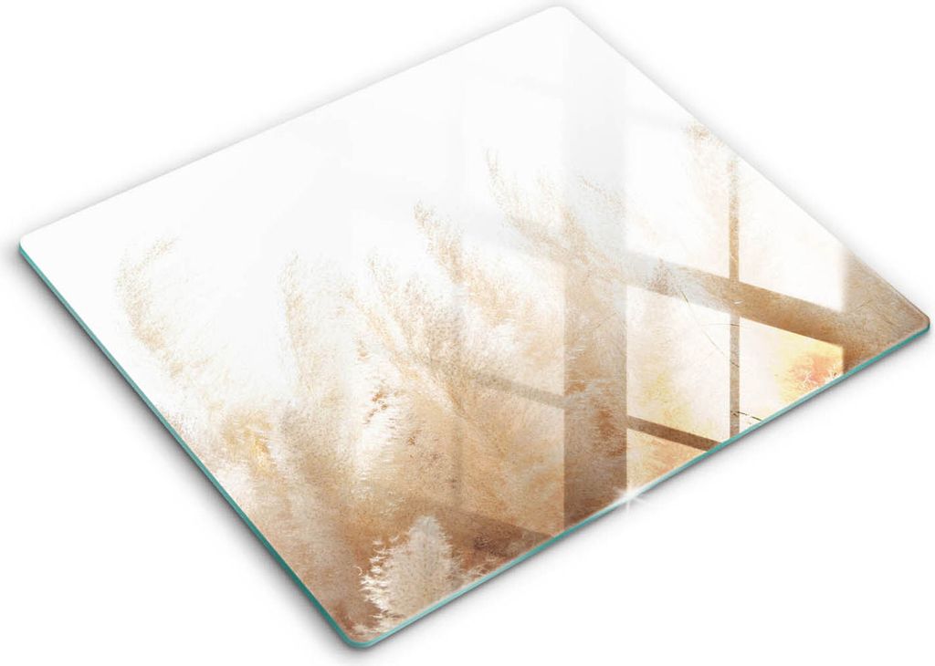 Abdeckung Glas - Küchenabdeckung - 60x52 cm - Abdeckplatte -Pampasgras