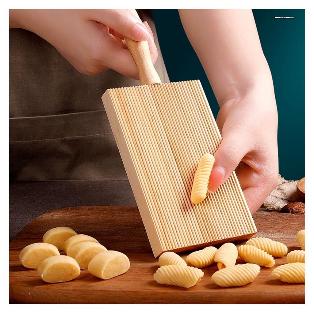 2 Gnocchi-Bretter und 2 Reinigungsbürsten, Nudelwaschbrett, Hand-Gnocchi-Brett, Makkaroni-Nudelbrett, Für Heimküchen und Gastronomie geeignet