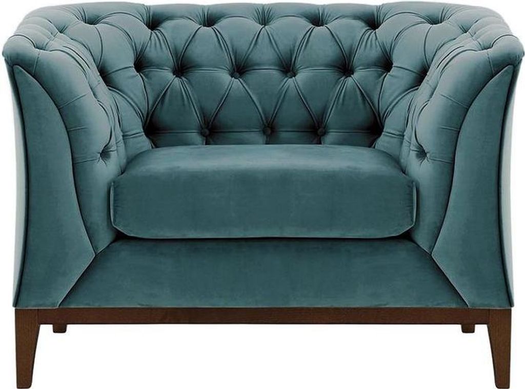 Sessel Chesterfield Modern Wood-Velluto 12-dunkle Eiche