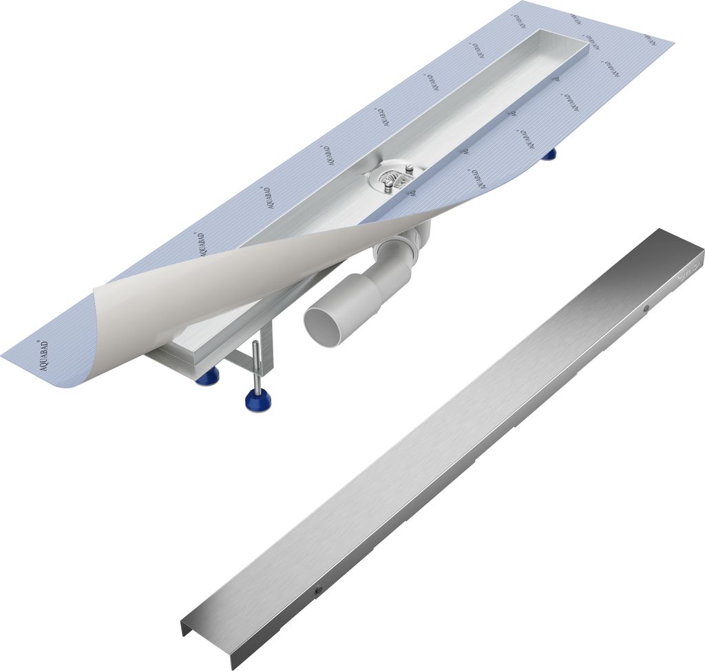 Aquabad SDS Pro Duschrinne 60cm mit Blende: Bord, Ablauf Waagerecht Mittig