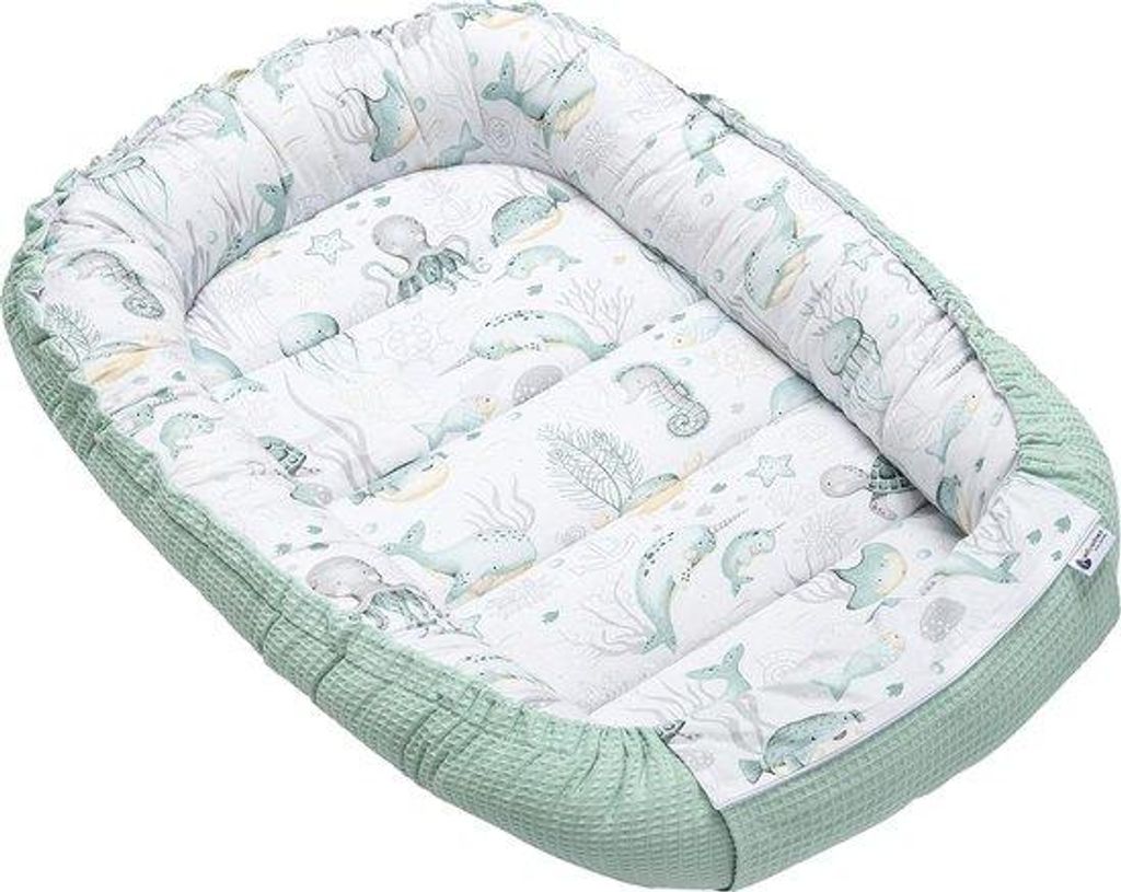 Babynest 100% Baumwolle Reisebett 100x60x15cm Mint
