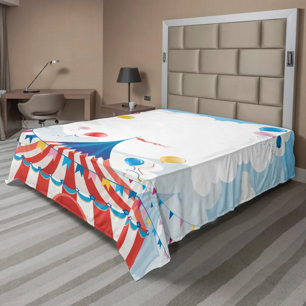Drap de lit pour chambre d'enfant ou d'invité thème Cirque 275x260 cm