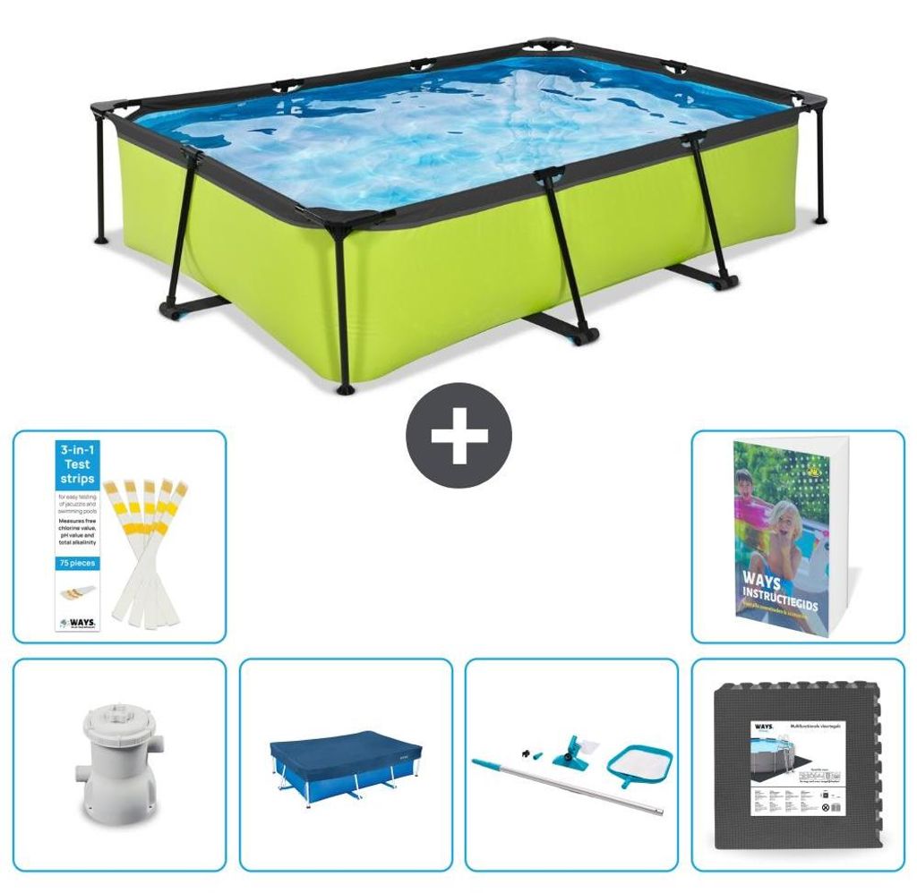 Exit Pool Rechteckig - 300x200x65 cm - 7-teilig S337