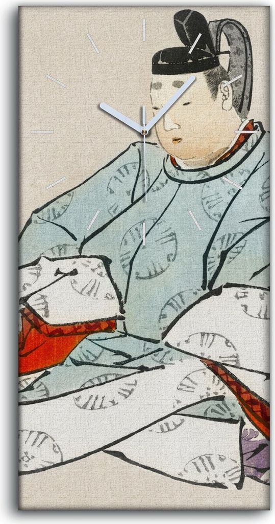 Wohnzimmer-Bild Leinwand Uhr 30x60 Malerei Asiatische Traditionelle Kimono Kunst - weiße Hände