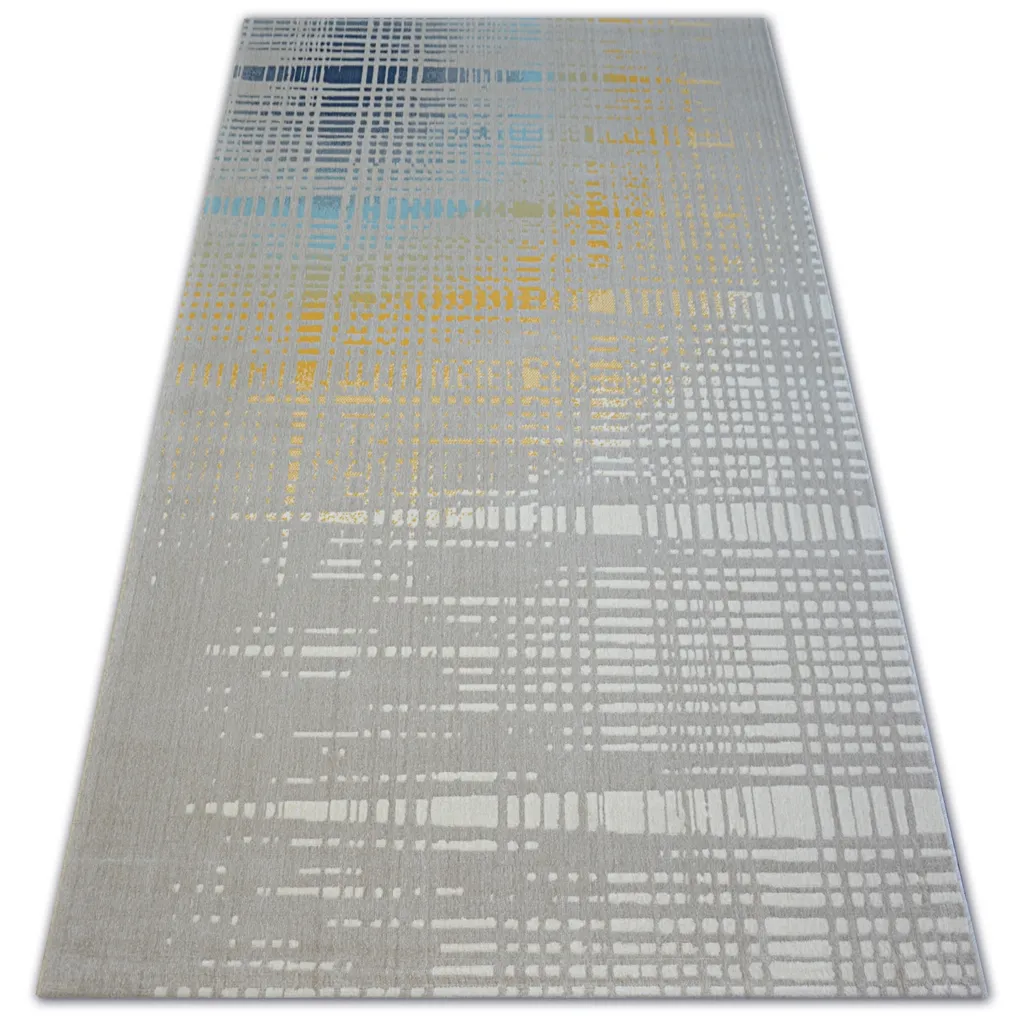 Tapis déco beige pour salon et chambre - SCANDI 120x170 cm carreaux