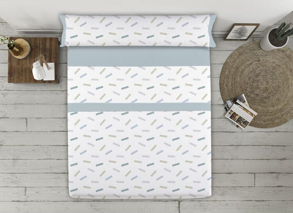 Bettwäsche-Set Tejidos Reina Tetris Blau Doppelmatratze