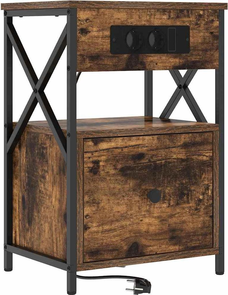 Nachttisch Geräucherte Eiche 40 x 31 x 60 cm Holzwerkstoff