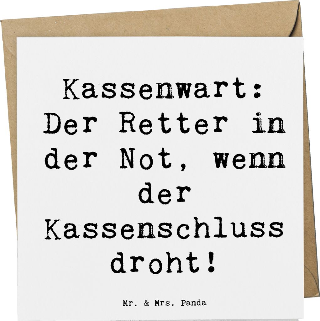 Mr. & Mrs. Panda Grußkarte Spruch Kassenwart Held - Weiß - Geschenk, Vereinskasse, anlasskarte, Zahlenmensch, Ausgaben, Stabilität, Glückwunsch...