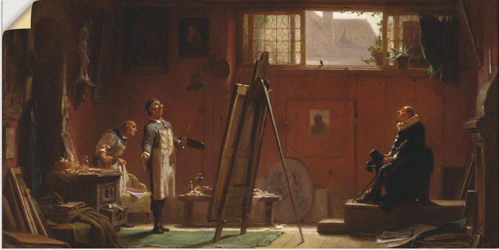 ARTland Wandbild, selbstklebend Der Portraitmaler. Um 1858 Größe: 150x75 cm
