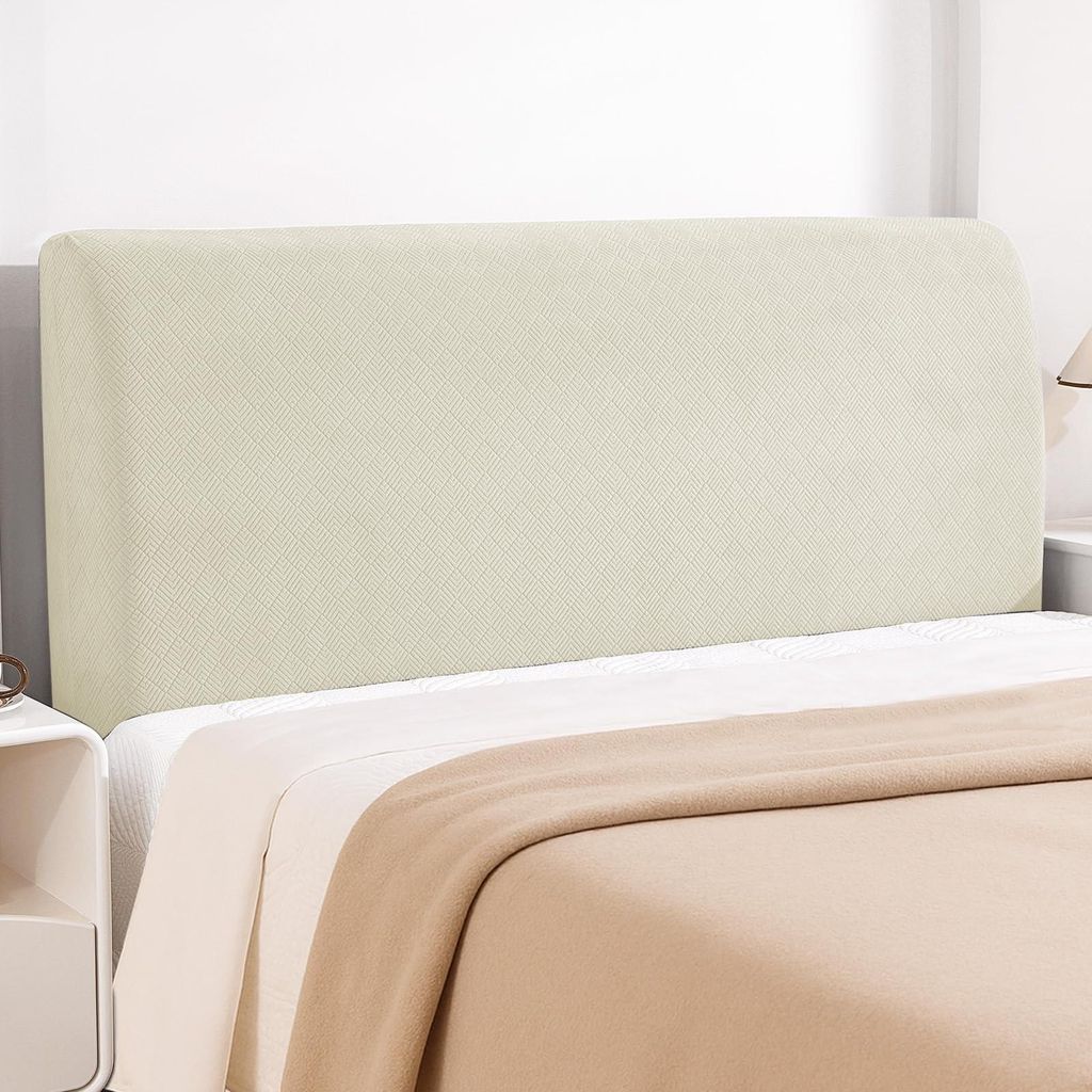 Hoofdeinde Cover - 200cm - Zacht en Rekbaar in Beige Productafbeelding 