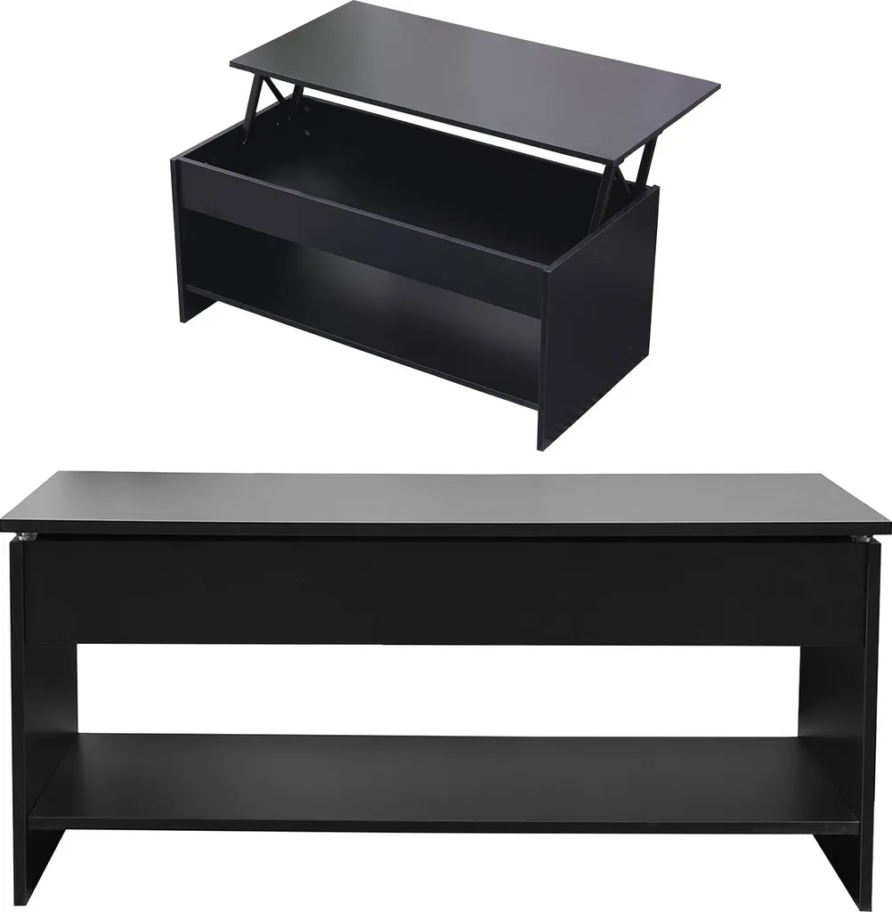 Table basse relevable noire pour manger devant la télé - Modèle HEDDA - 3