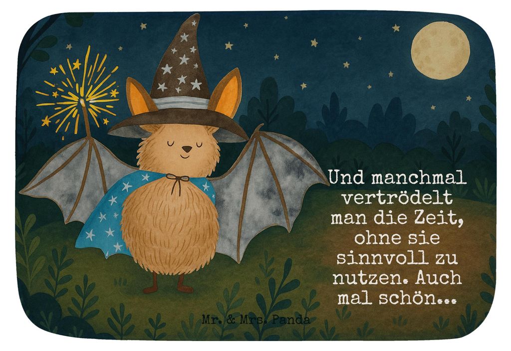 Mr. & Mrs. Panda Badteppich Fledermaus Zauberer Design - Weiß - Geschenk, badezimmermatte, Frauen, Lustige Sprüche, Badematte, Reinsteigern, dusc...