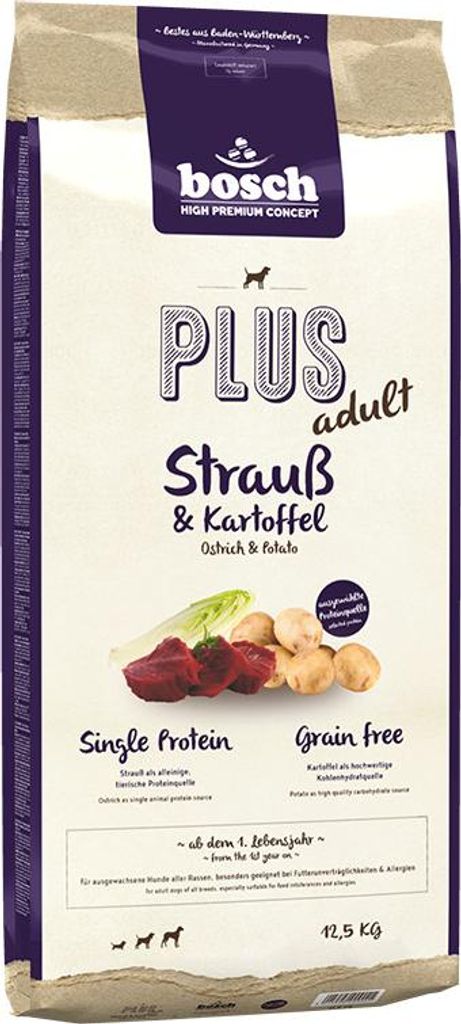 BOSCH Plus Adult Struś & Ziemniaki 12,5kg Zdjęcie produktu 